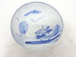 古伊万里　染付　山水向付